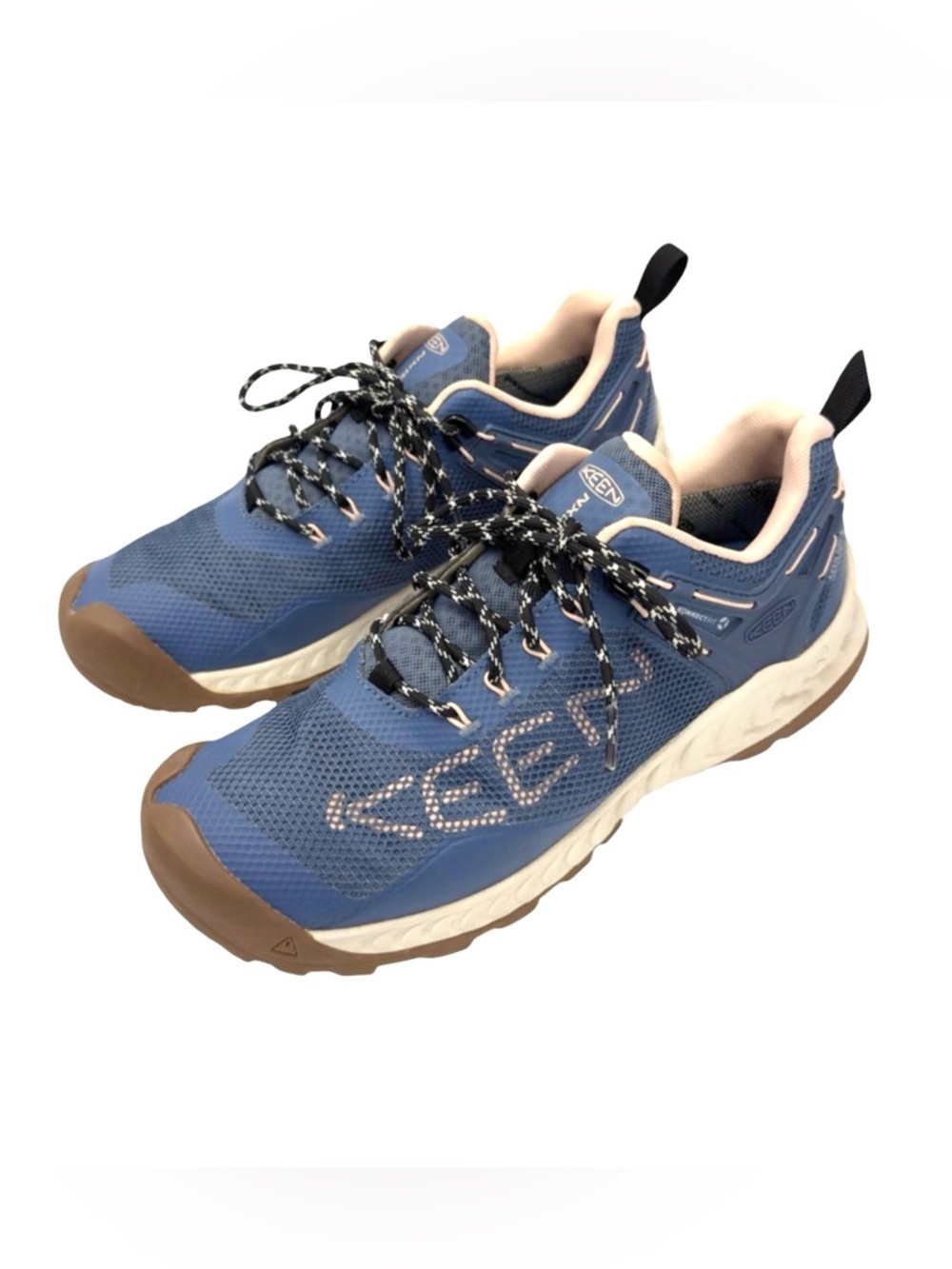 KEEN Women’s NXIS EVO Waterproof Blue Peachy Hiking Shoes Size 10 - Picture 2 of 7